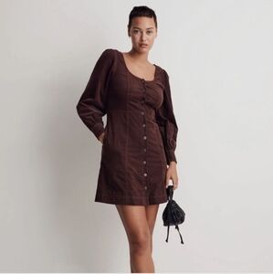 Madewell Chocolate Long Sleeve Dress